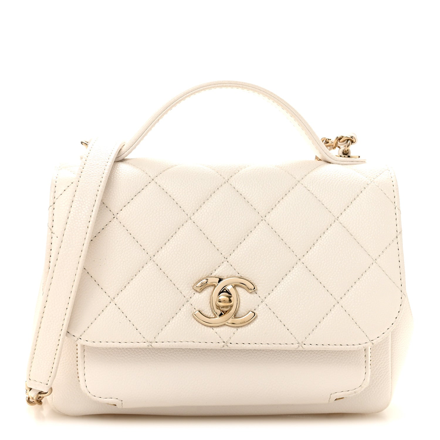 Chanel Caviar Quilted Small Business Affinity Flap White 1 of 13