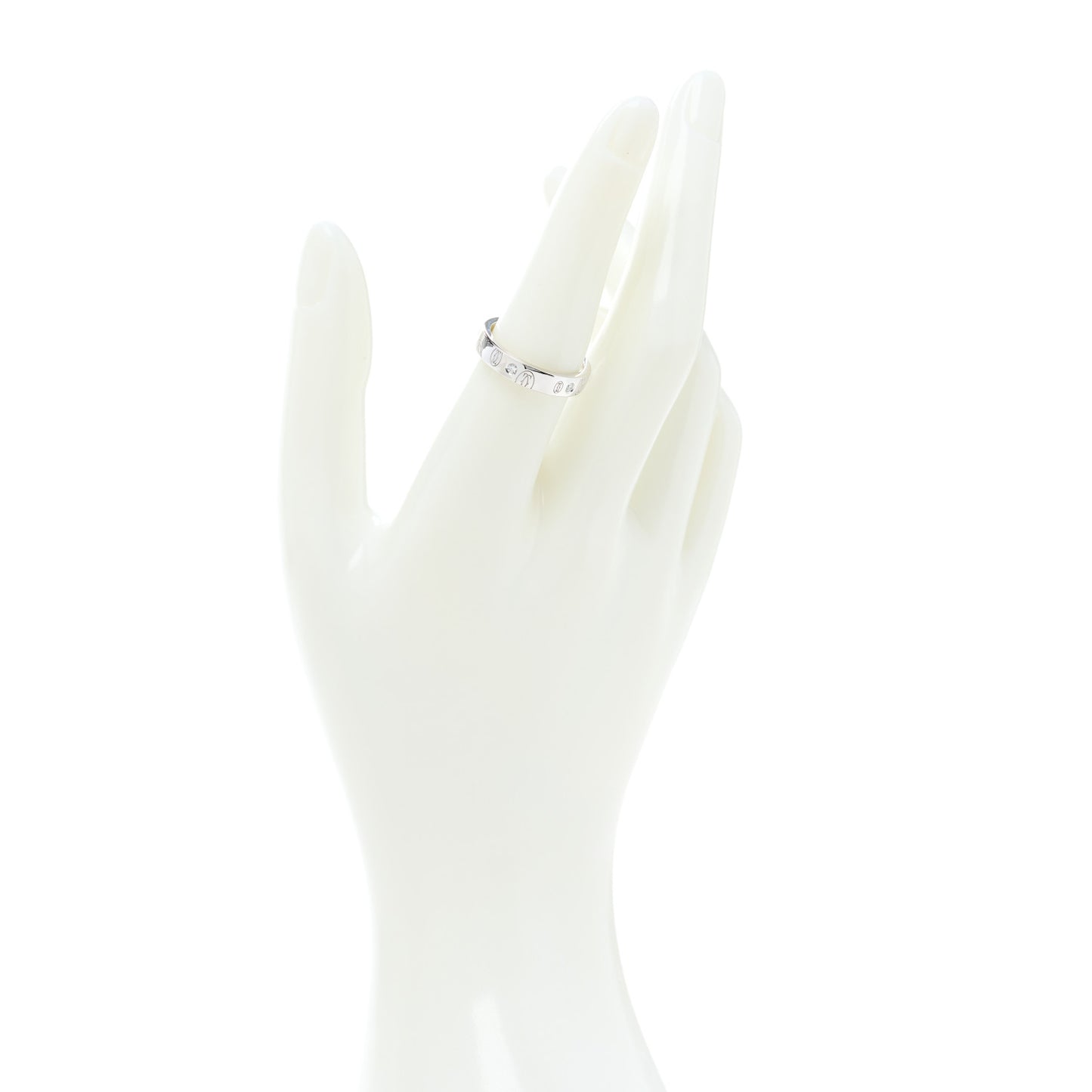 18K White Gold Diamond 4mm Happy Birthday Band Ring 54 6.75