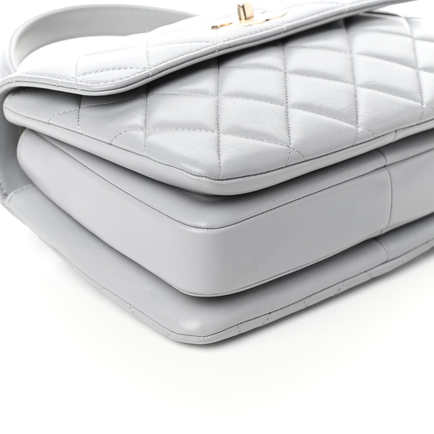 Lambskin Quilted Small Trendy CC Dual Handle Flap Bag Grey