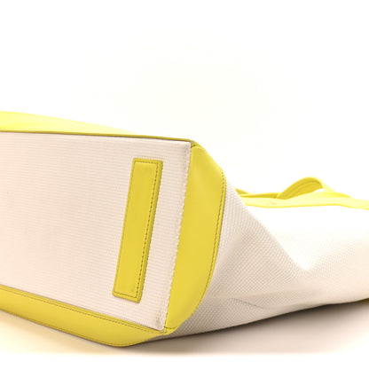 Tom Ford Canvas Calfskin Mini Logo Tote White Yellow 9 of 9