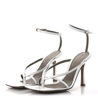 Bottega Veneta Lambskin Stretch Multi Strap 90mm Sandals 39.5 Optic White 4 of 11