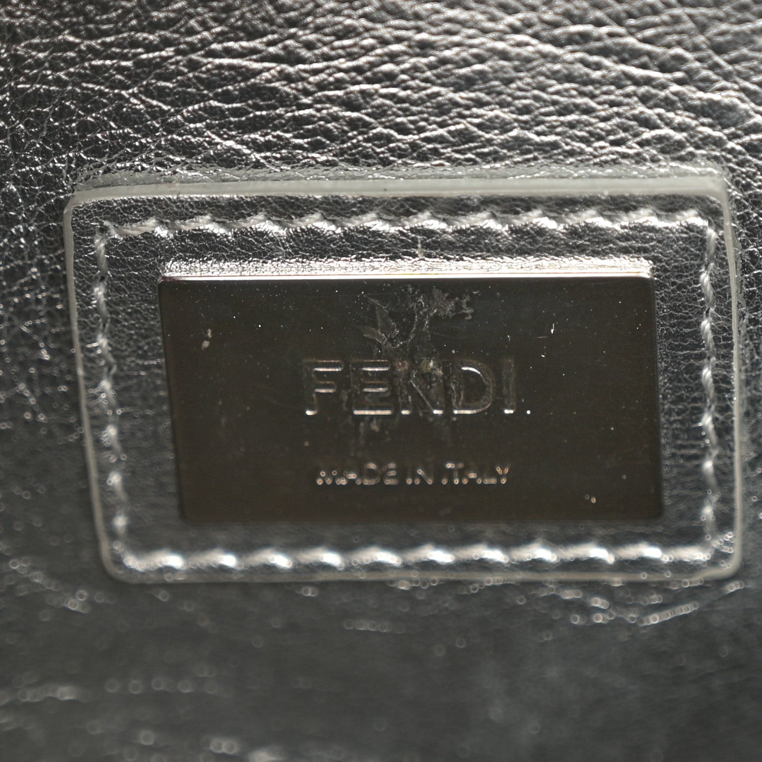Fendi Vitello Catalan Mirror Medium Peekaboo Iconic Satchel Argento 7 of 10