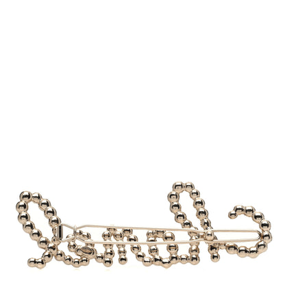 Chanel Metal Glass Swirling Pearls Hair Clip Gold 3 of 4