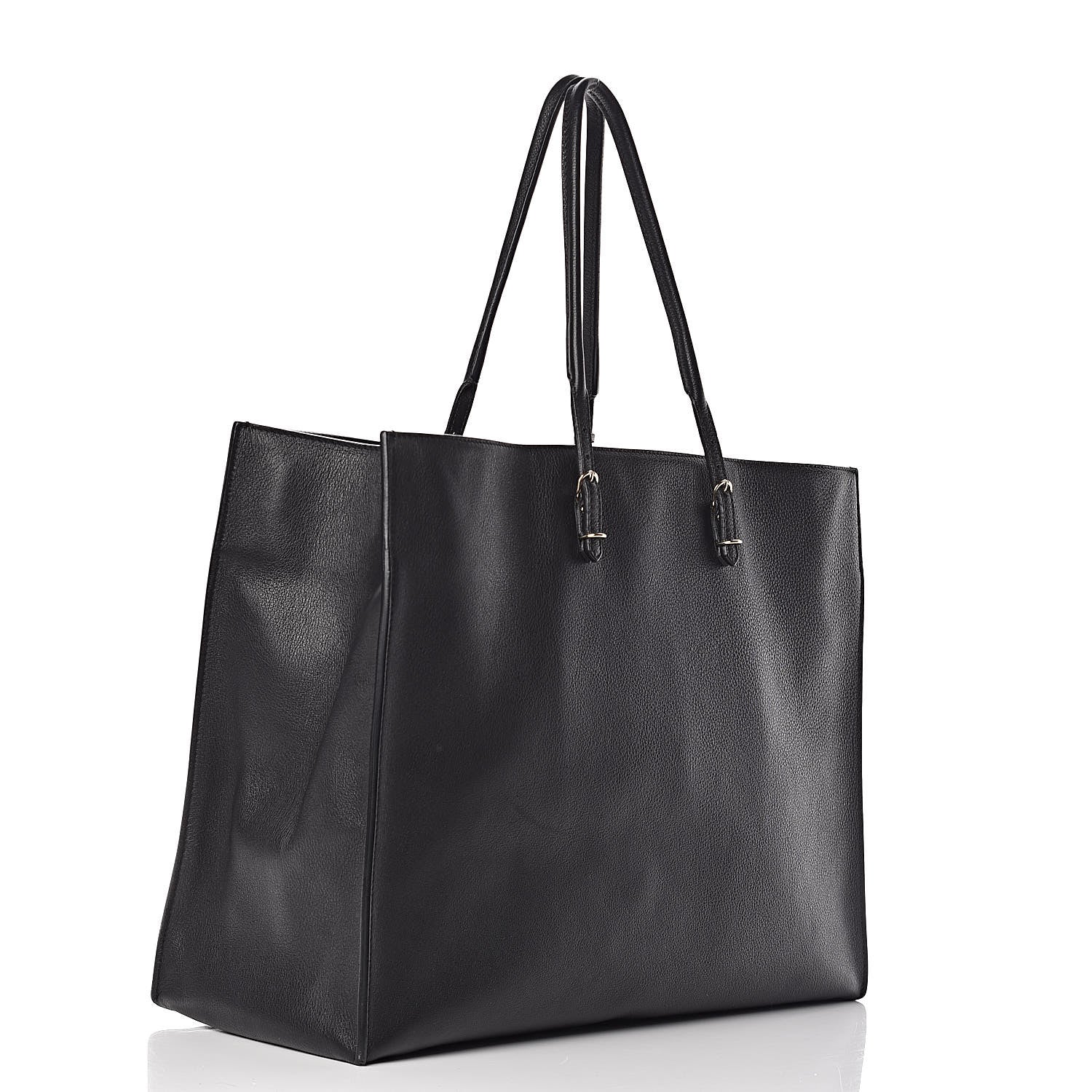 Balenciaga Grained Calfskin Gold Metallic Edge Hardware Papier A4 Tote Black 3 of 13