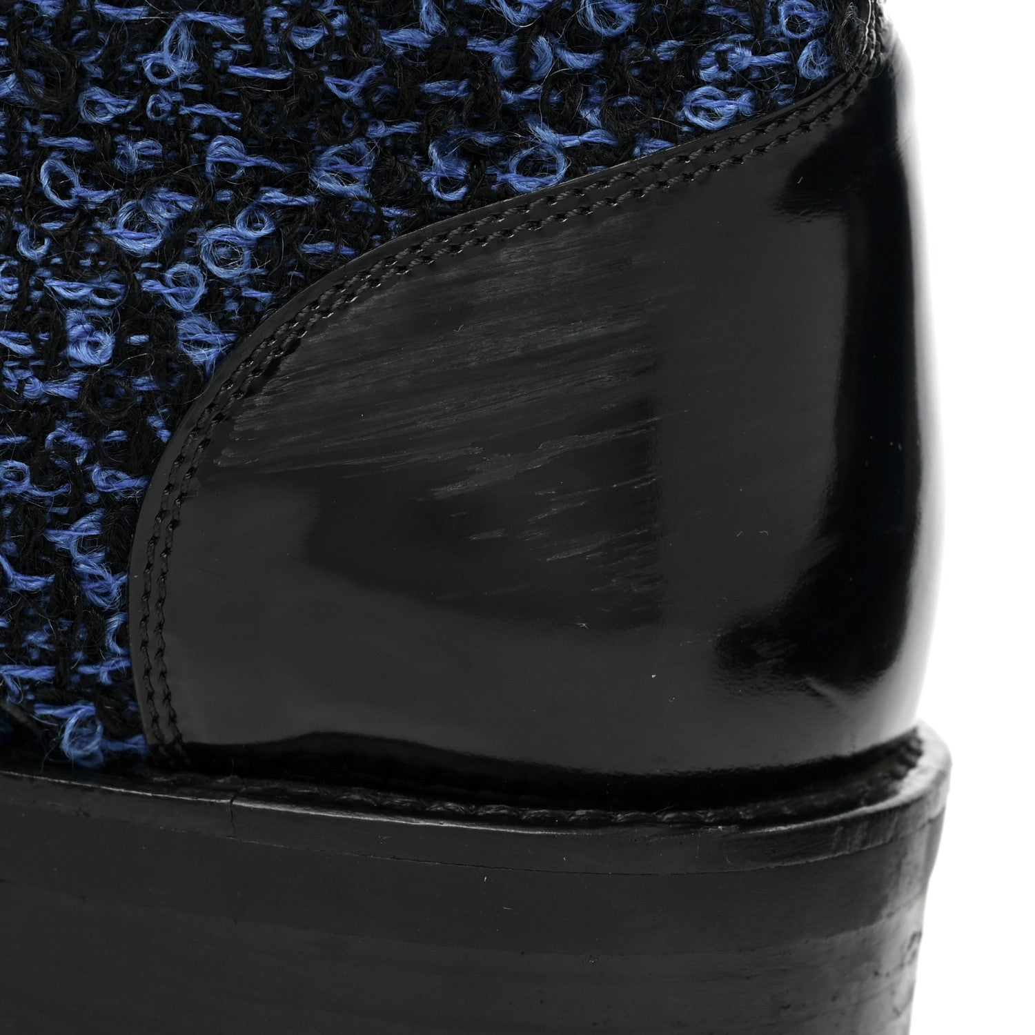 Louis Vuitton Tweed Calfskin Wonderland Ranger Boots 37.5 Blue Black 13 of 15