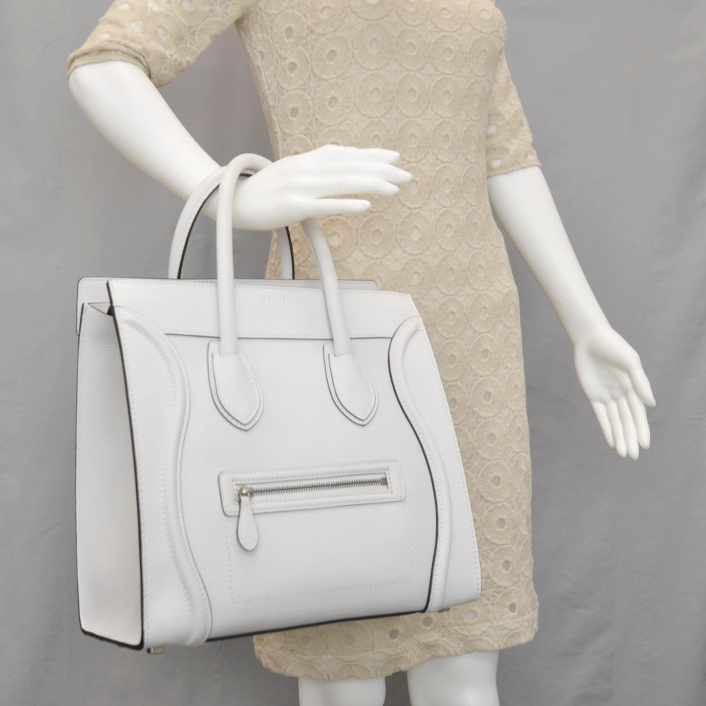 Smooth Calfskin Mini Luggage White