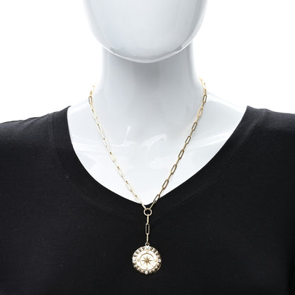 Foundrae 18K Yellow Gold Diamond Large Internal Compass Refined Clip Extension Chain Necklace 2 of 5