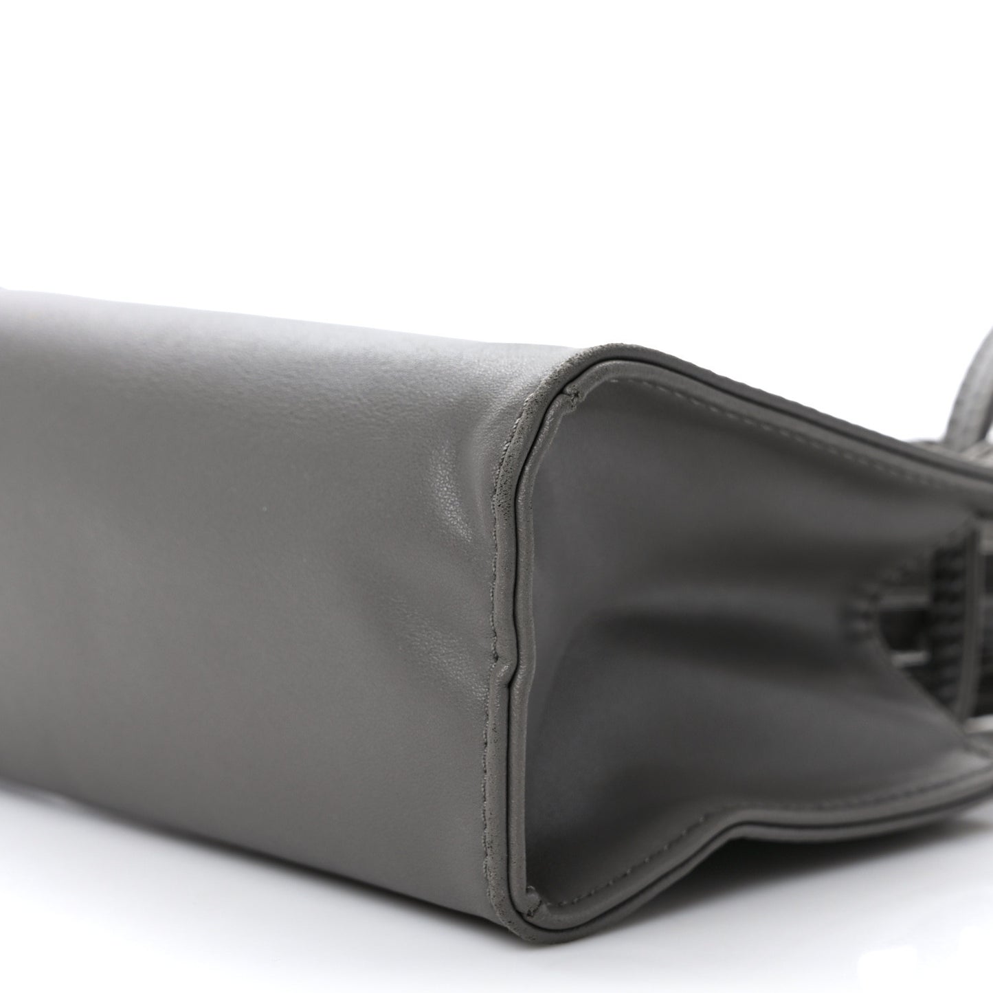 Vegan Leather Small Shopping Bag Grey