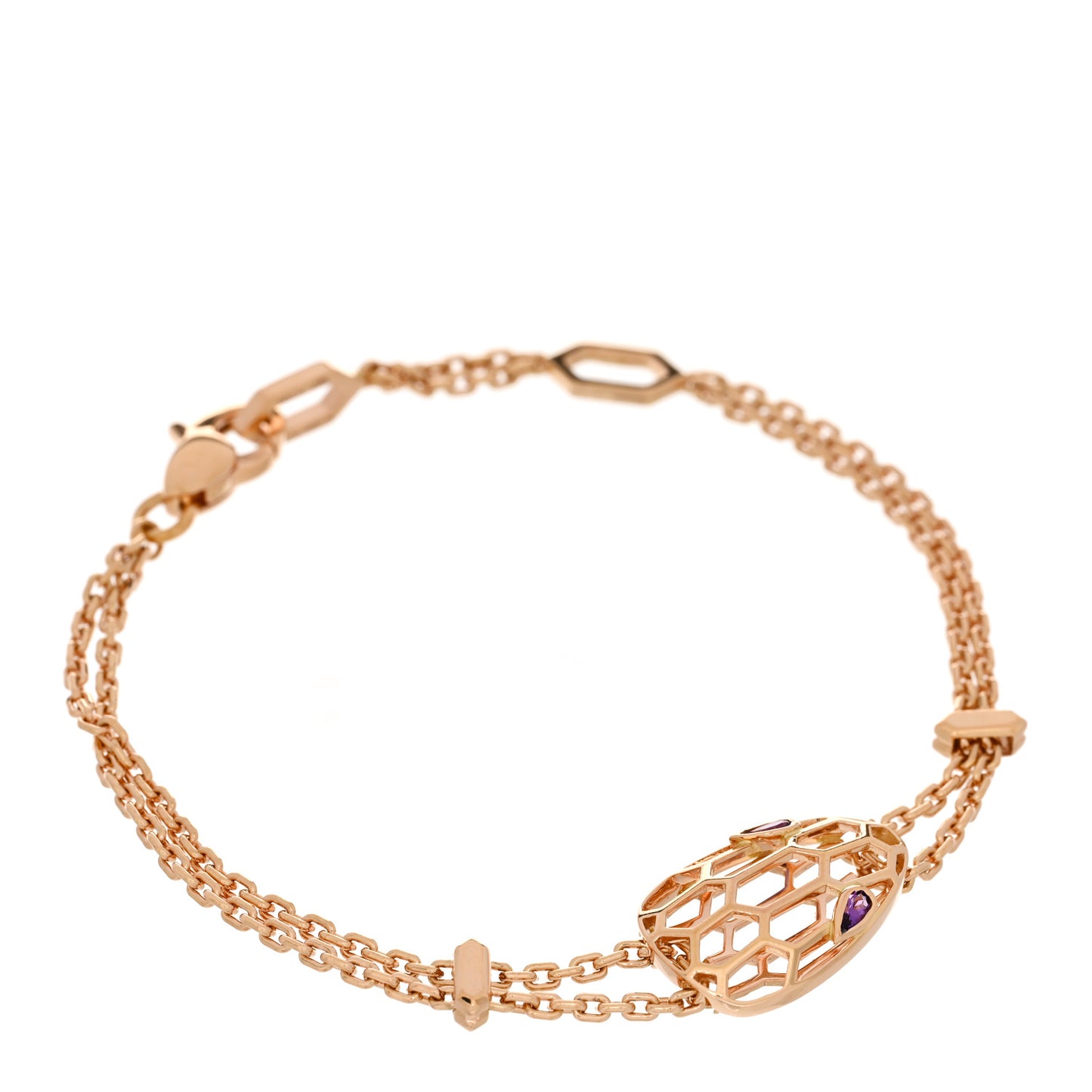 18K Rose Gold Amethyst Serpenti Seduttori Bracelet SM