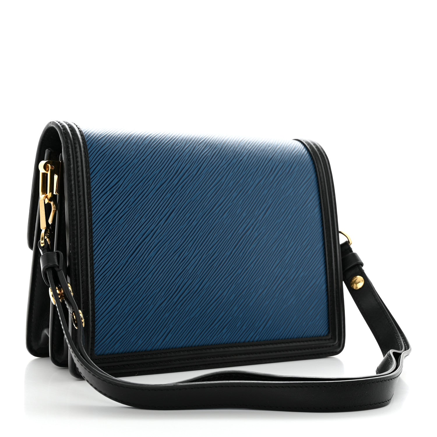 Louis Vuitton Epi Dauphine MM Blue Black 2 of 10
