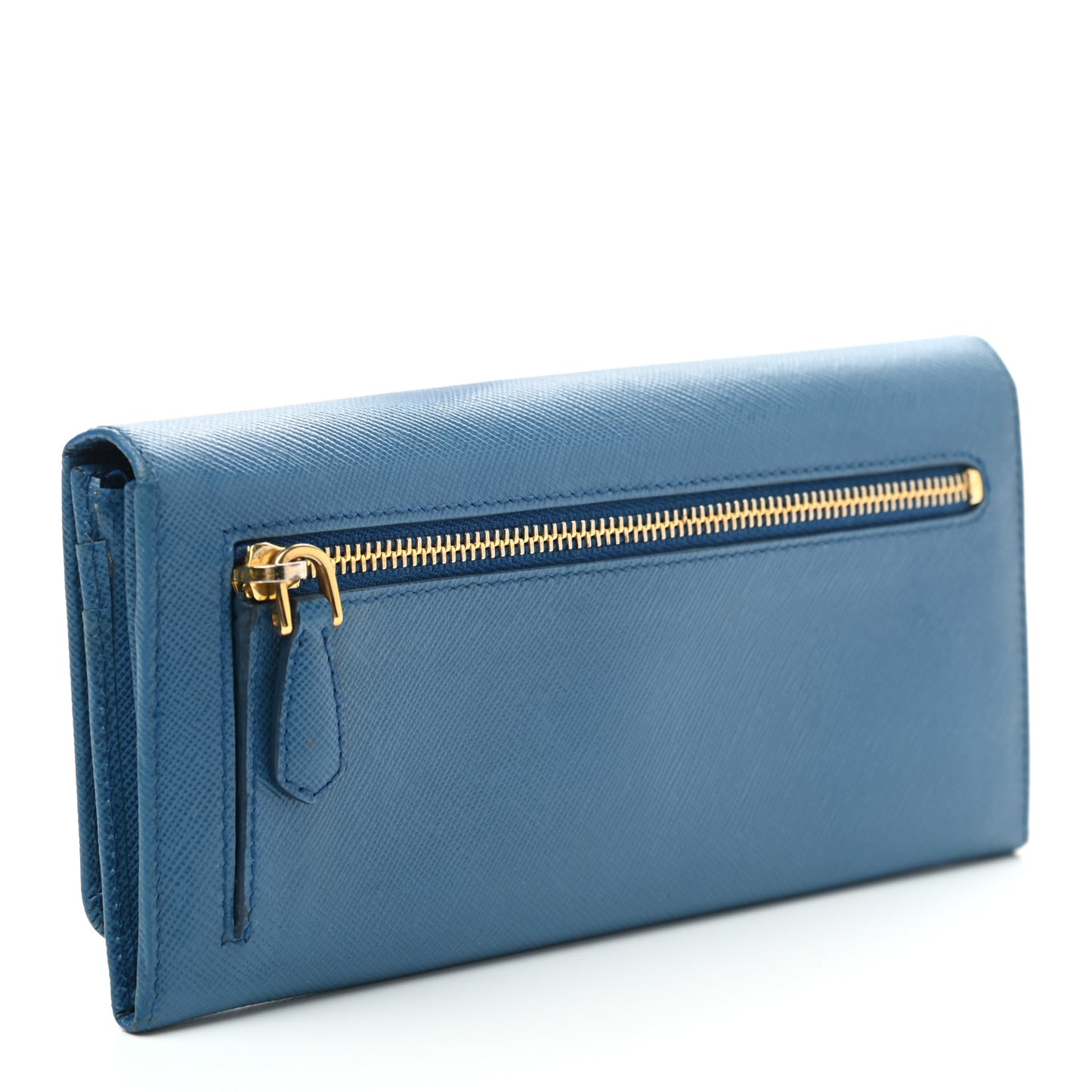 Saffiano Metal Continental Flap Wallet Cobalto