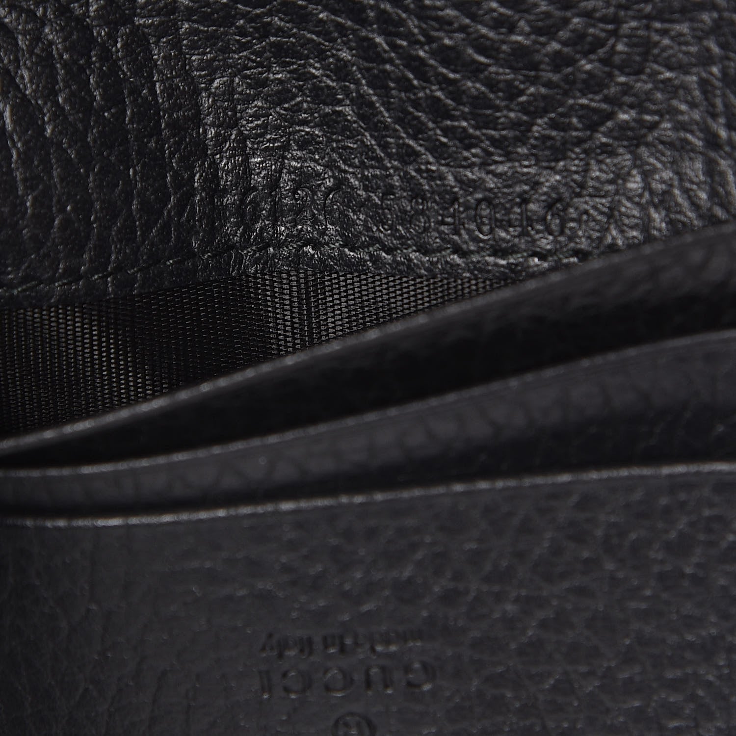 Gucci Pebbled Calfskin GG Marmont Card Case Black 7 of 8