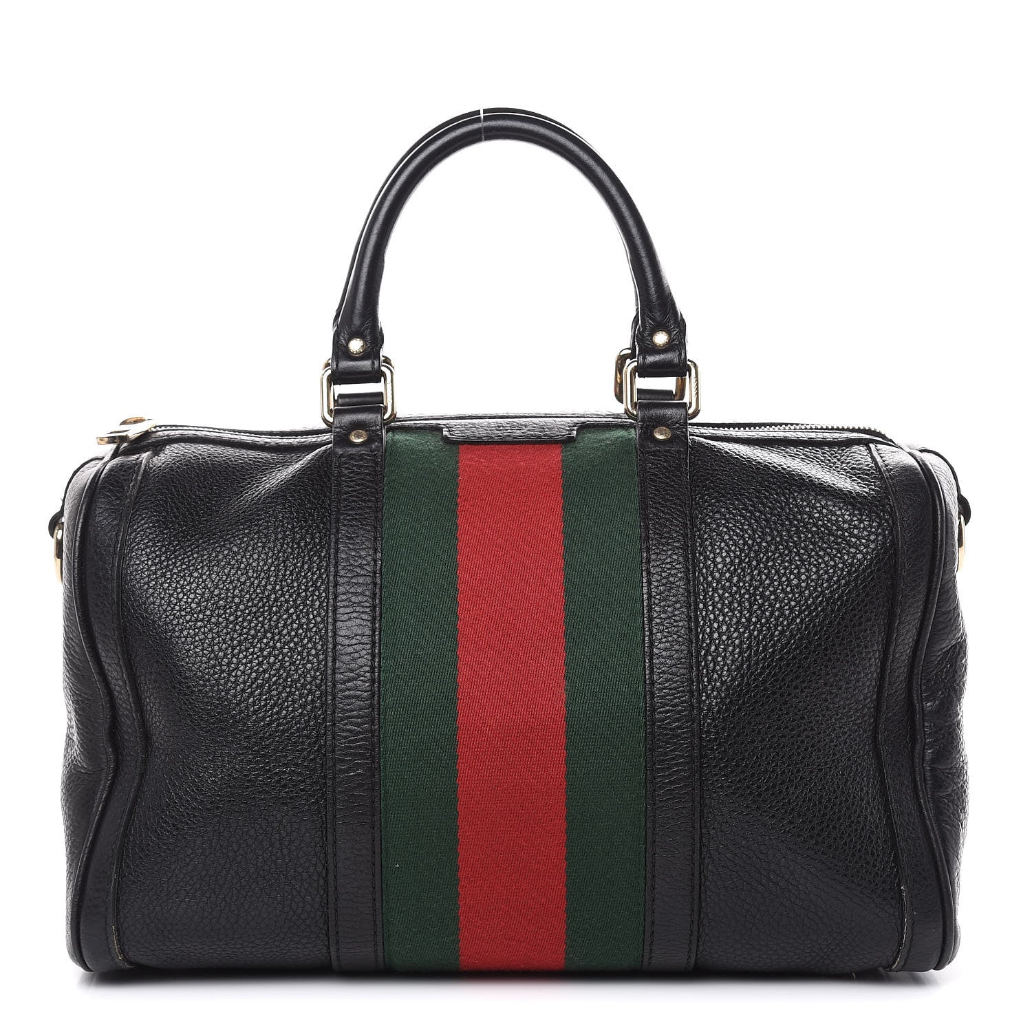 Gucci Calfskin Vintage Web Medium Boston Black 1 of 21