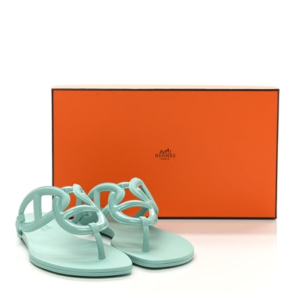 Hermes Rubber Womens Egerie Sandals 37 Vert Embrun 8 of 8