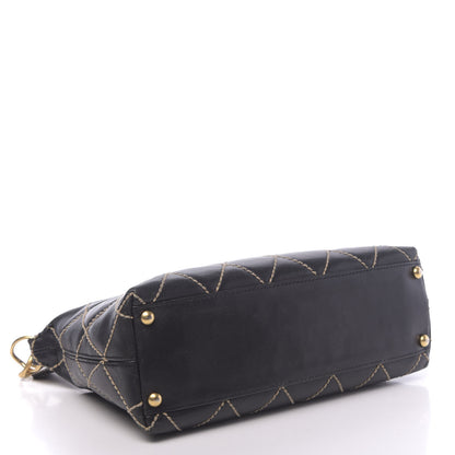 Chanel Calfskin Wild Stitch Hobo Black 4 of 15
