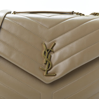 Saint Laurent Calfskin Y Quilted Monogram Medium Loulou Chain Satchel Dark Latte 10 of 10