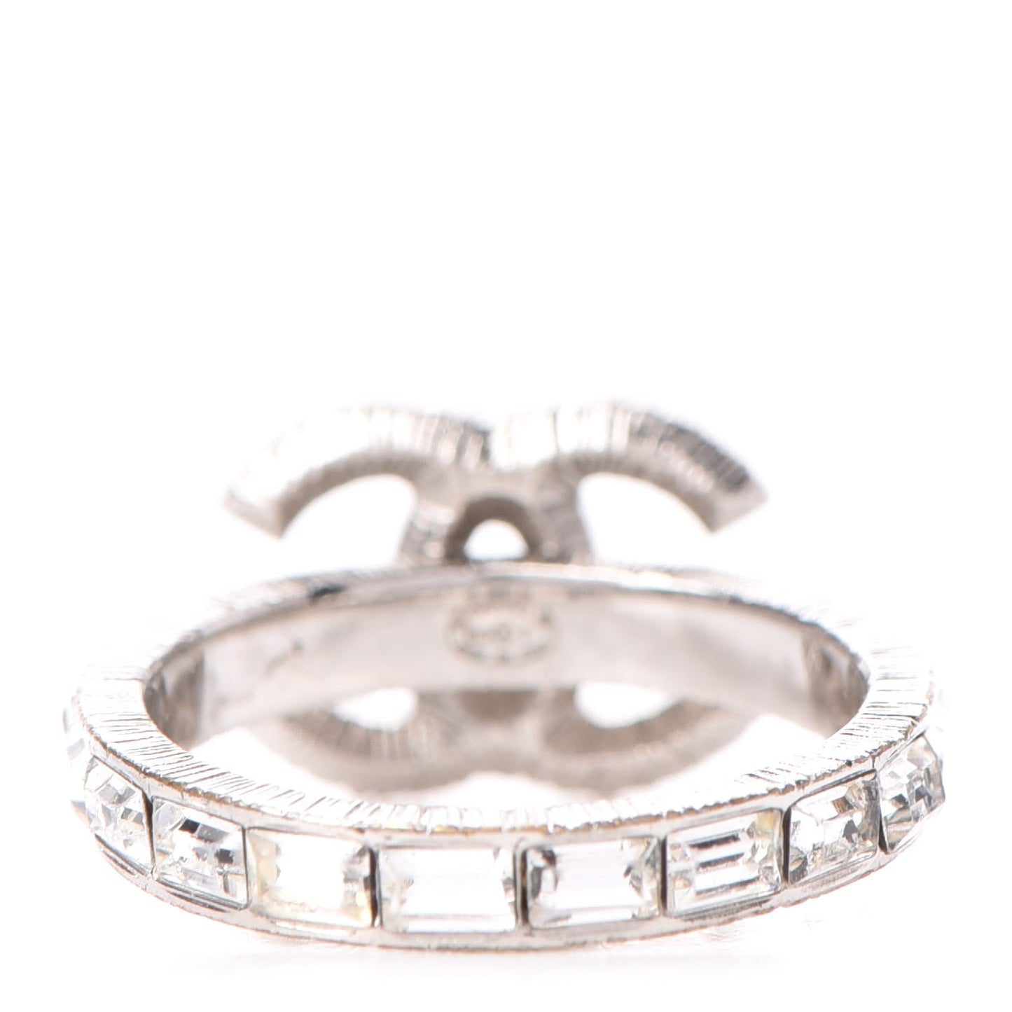 Crystal Baguette CC Ring 6 Silver