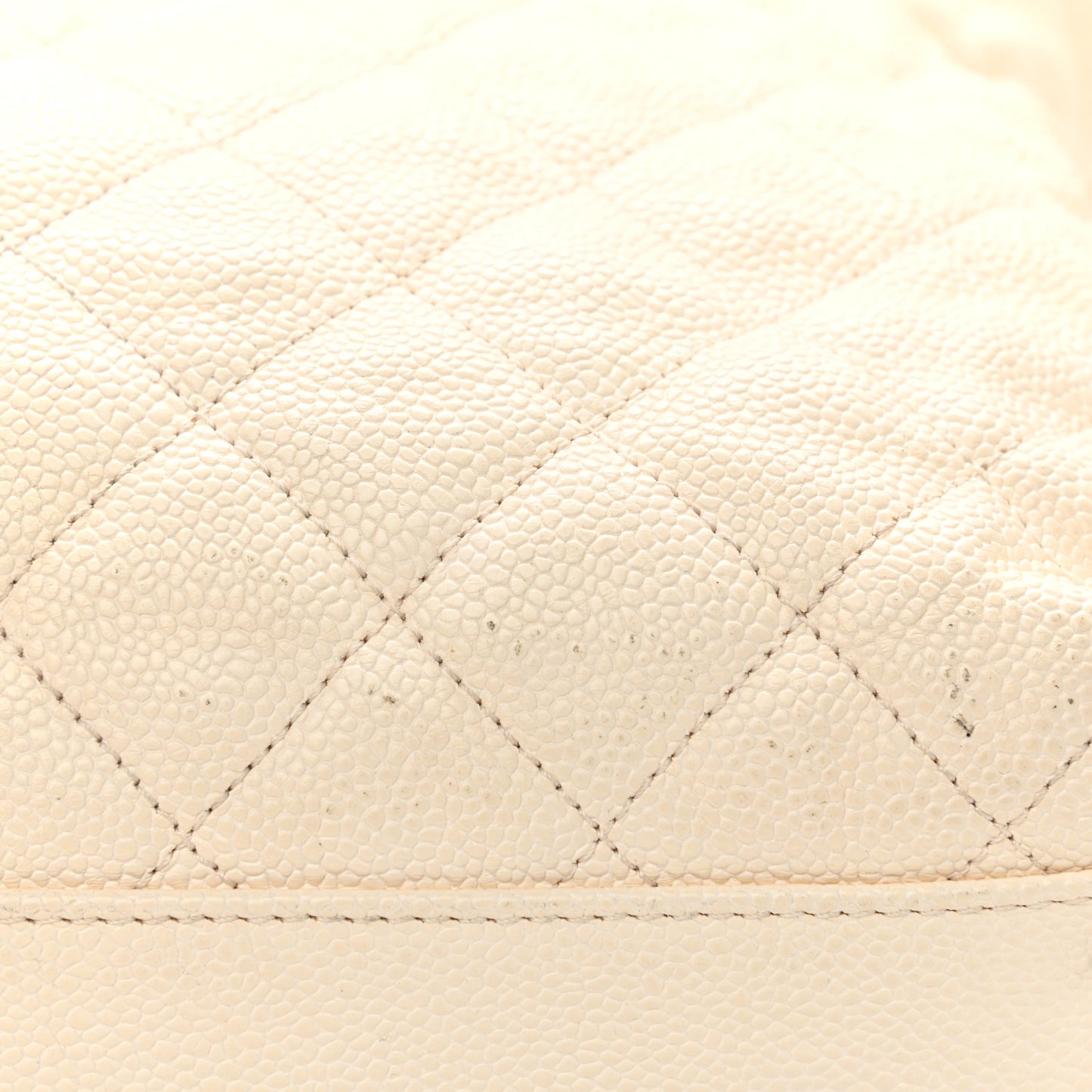 Caviar Quilted French Riviera Hobo Dark White
