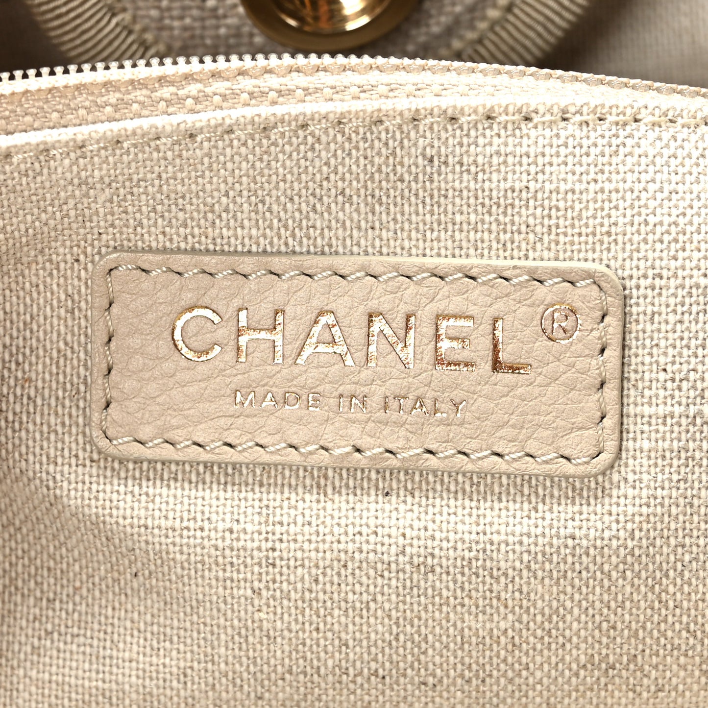 Mixed Fibers Small Deauville Tote Beige Black