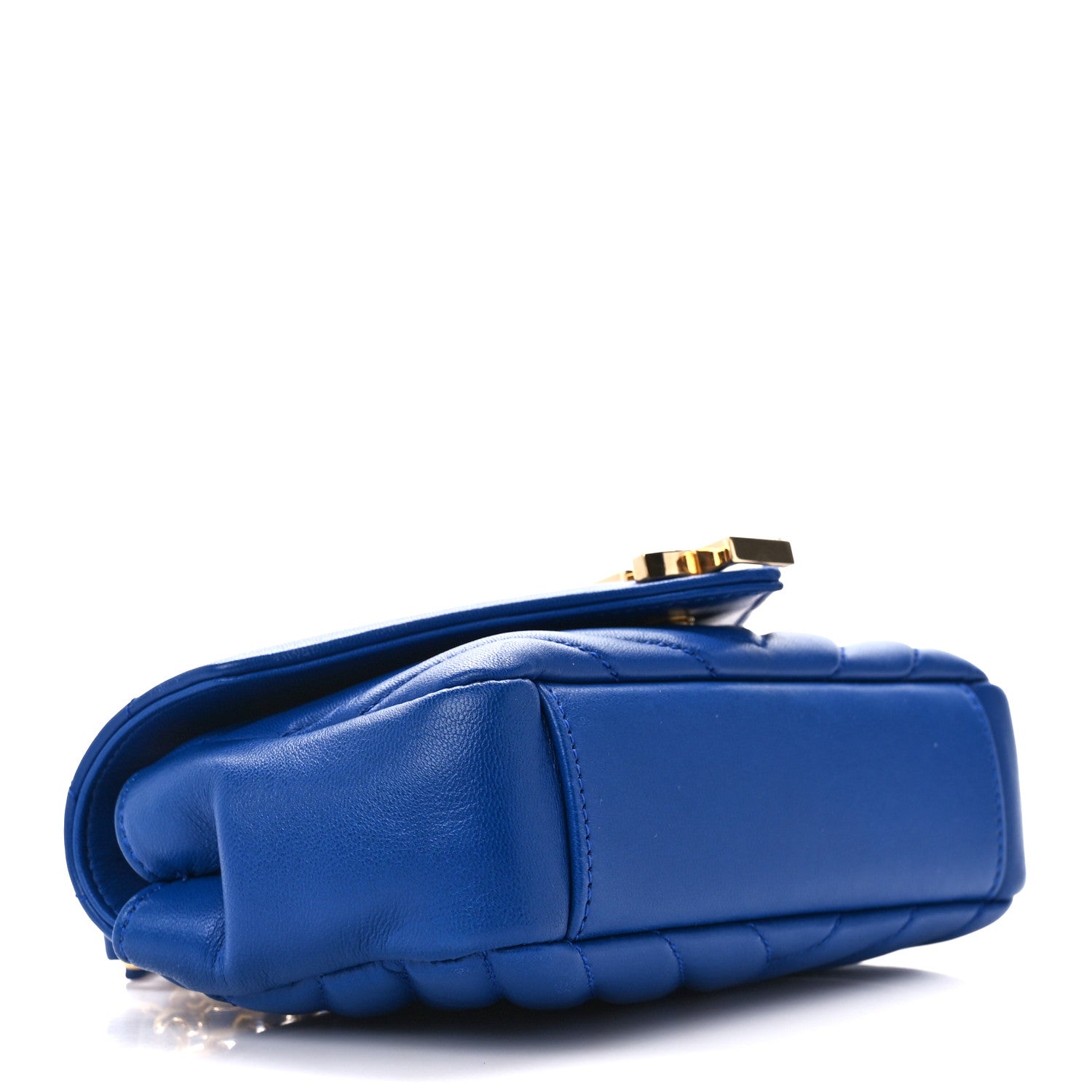 Saint Laurent Sheepskin Matelasse Chevron Monogram Classic Baby Chain Bag Blue Majorelle 4 of 10