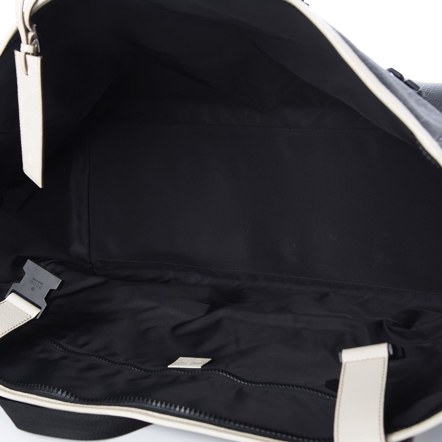 Coated Canvas Large Trademark Logo Travel Tote Black