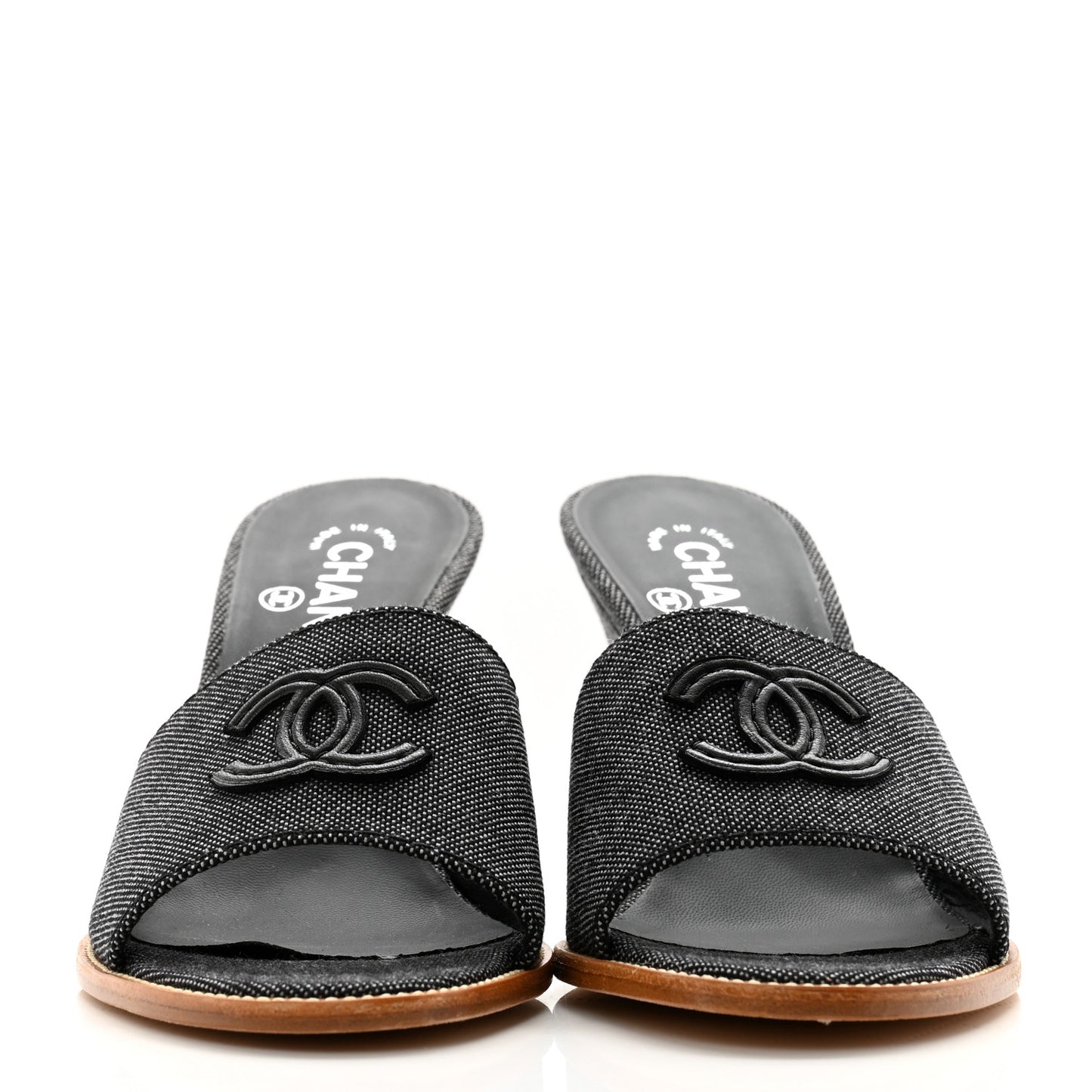 Canvas CC Wedge Sandals 40 Black