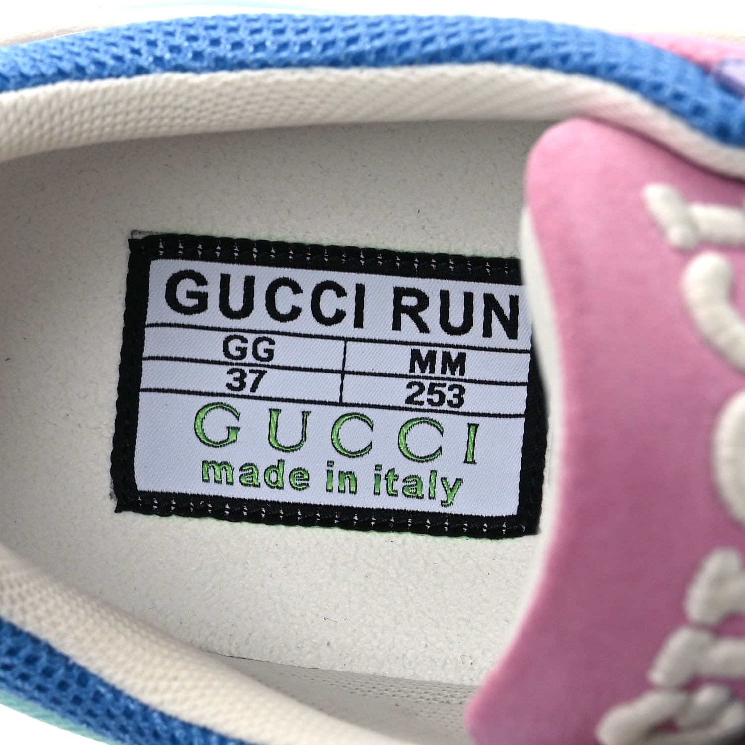 Gucci Technical Knit Fabric Suede Womens Gucci Run Sneakers 37 Lilac 8 of 10