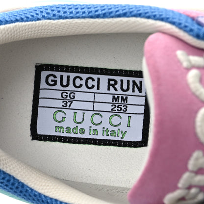 Gucci Technical Knit Fabric Suede Womens Gucci Run Sneakers 37 Lilac 8 of 10
