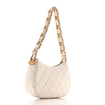 Chanel Aged Calfskin Quilted Small Chanel 19 Hobo White 3 of 10