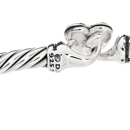 David Yurman Sterling Silver 18K Yellow Gold 3mm Cable Collectibles Heart Bracelet 3 of 4