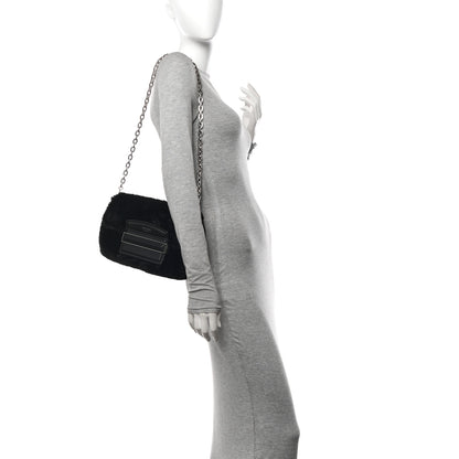 Jimmy Choo Faux Fur Carolina Chain Shoulder Bag Black 2 of 11