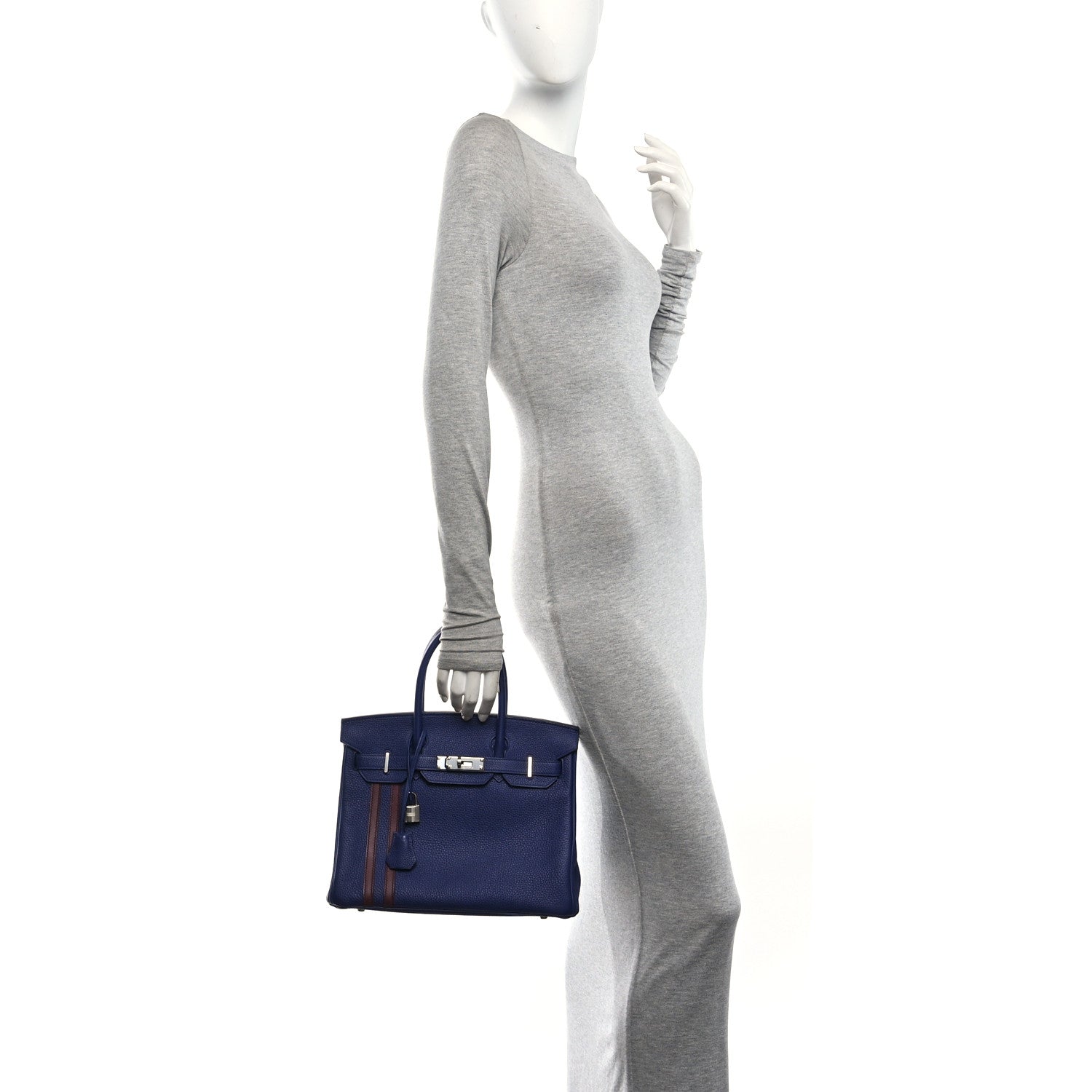 Hermes Togo Swift Officier Birkin 30 Bleu Encre Rouge H 2 of 10