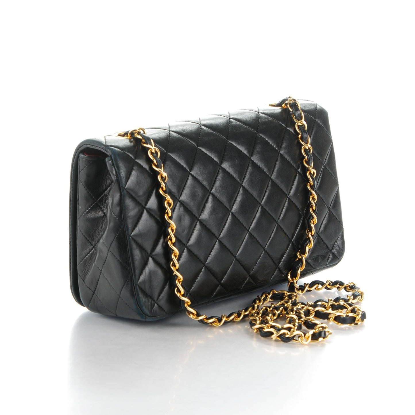 Lambskin Quilted Small Single Flap Black