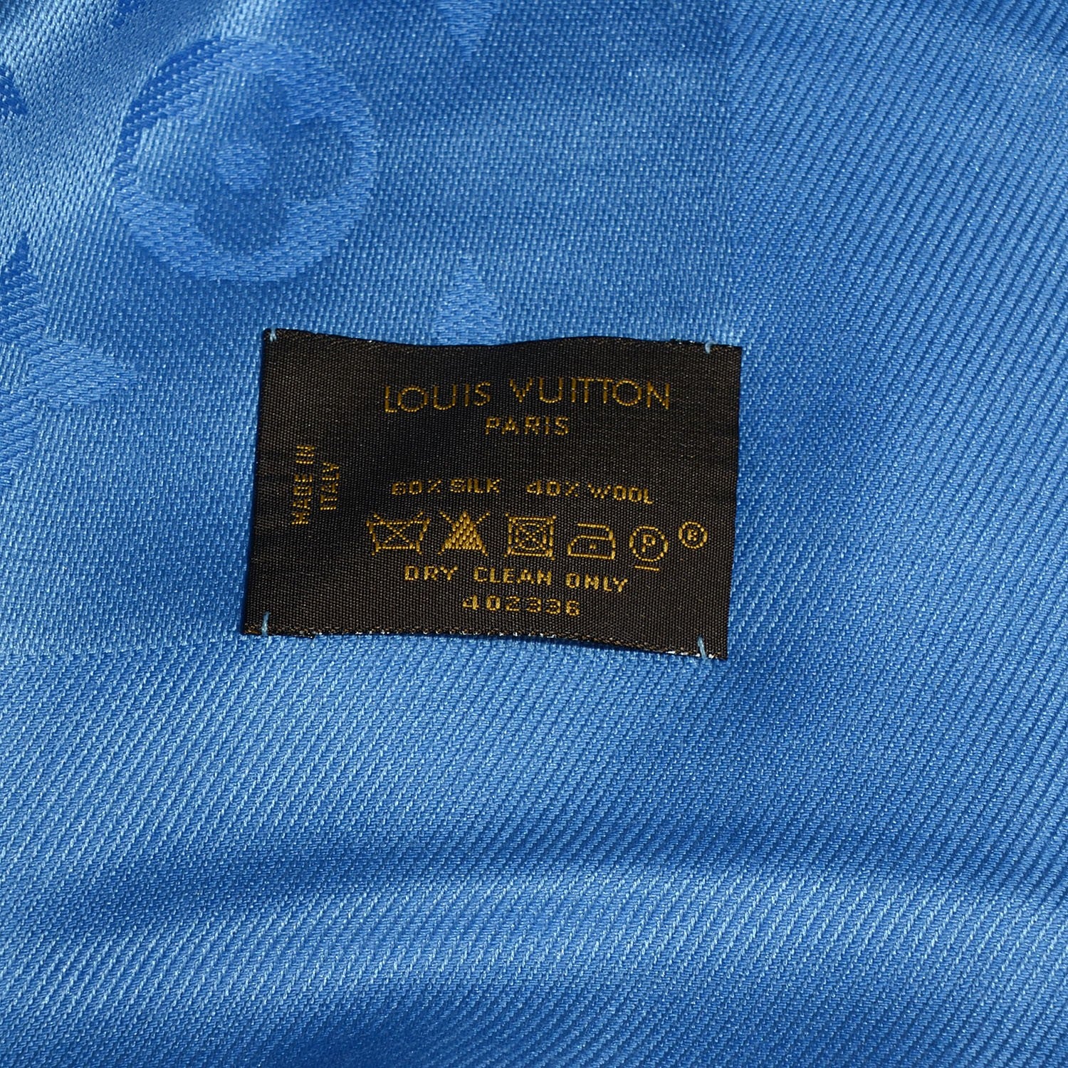 Louis Vuitton Wool Silk Monogram Shawl Bleuet 4 of 5