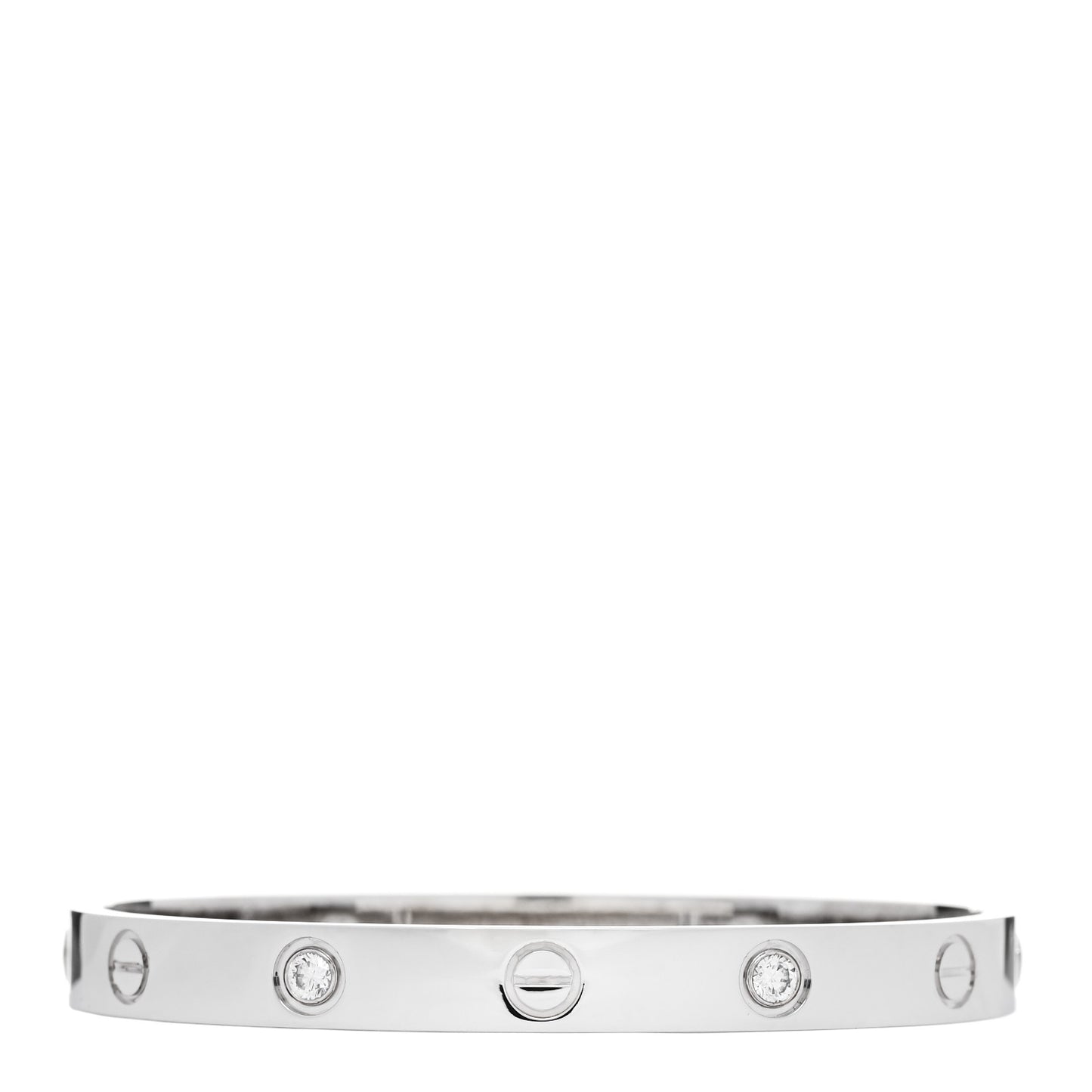18K White Gold 4 Diamond LOVE Bracelet 16