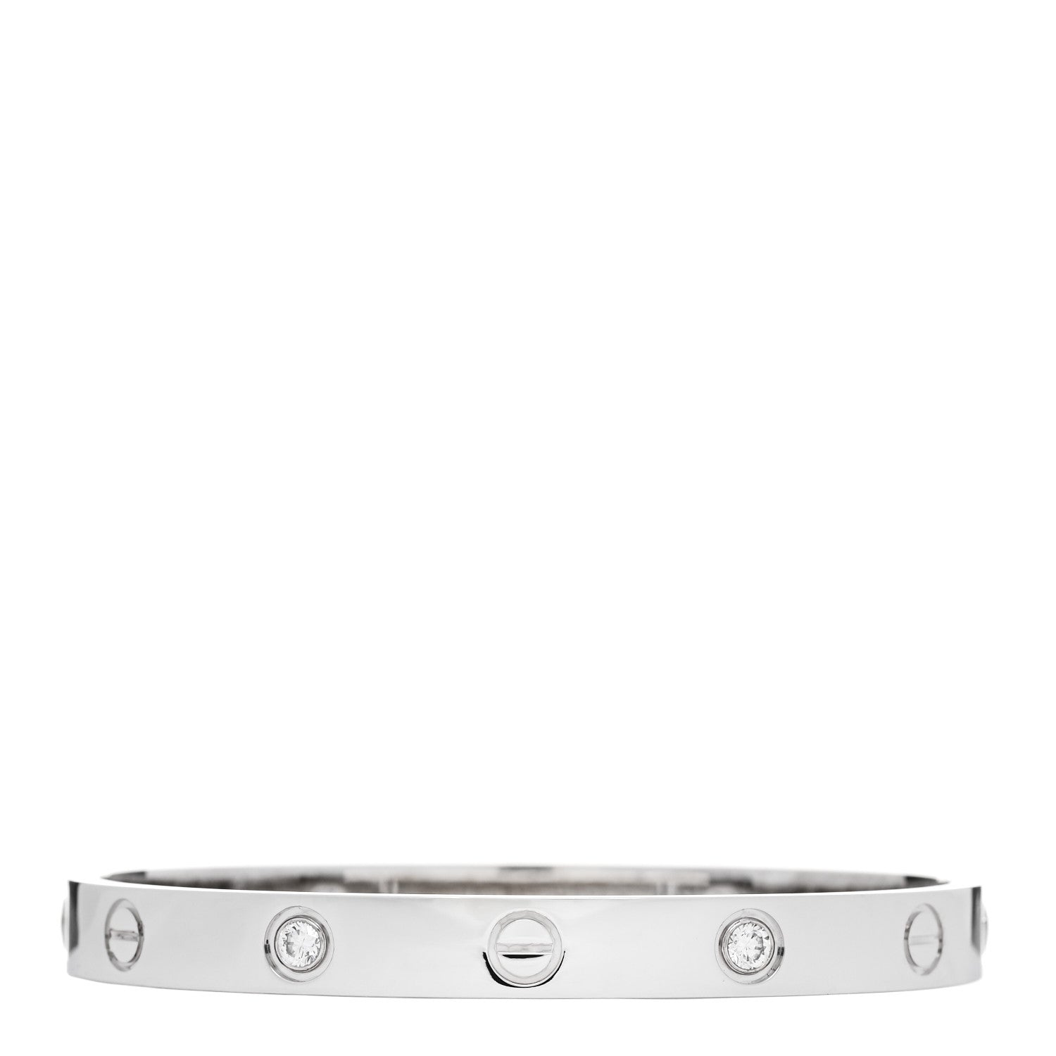 Cartier 18K White Gold 4 Diamond LOVE Bracelet 16 1 of 9