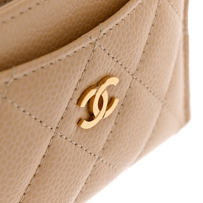 Chanel Caviar Quilted Card Holder Beige 8 of 9