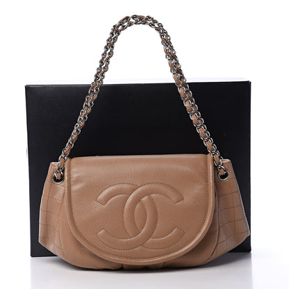 Chanel Caviar Large Half Moon Flap Dark Beige 18 of 18