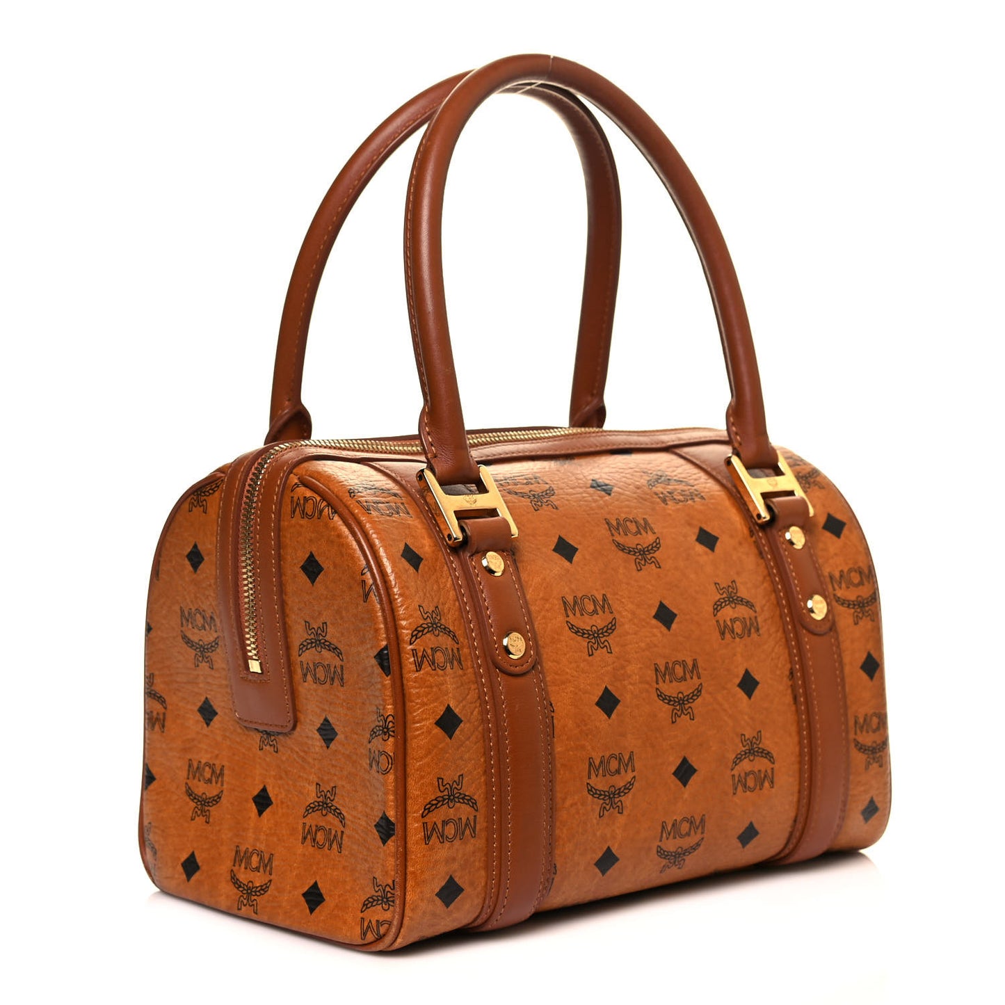 Visetos Mini Boston Bag Cognac