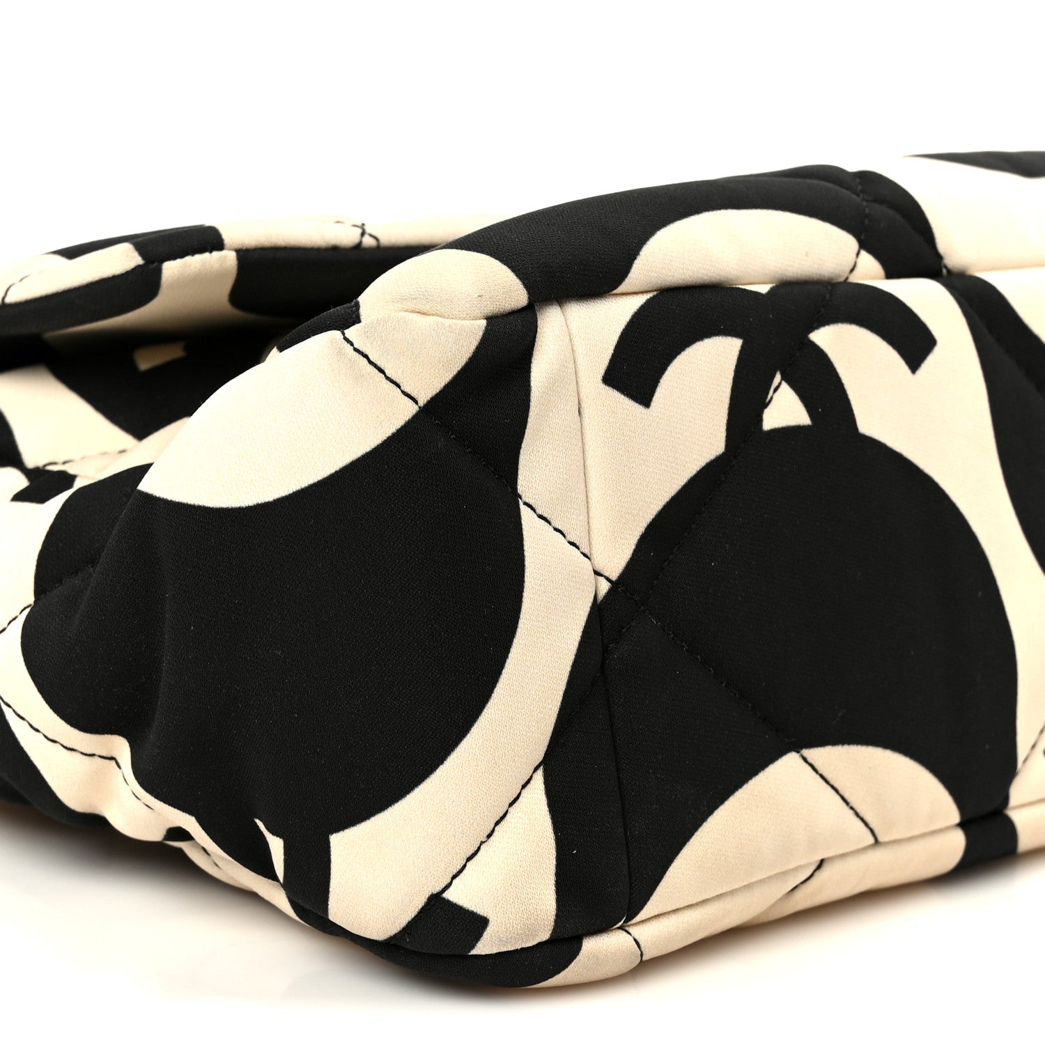 Chanel Fabric Printed Large Chanel 19 Flap Black Ecru 9 of 10