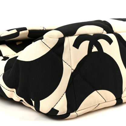 Chanel Fabric Printed Large Chanel 19 Flap Black Ecru 9 of 10