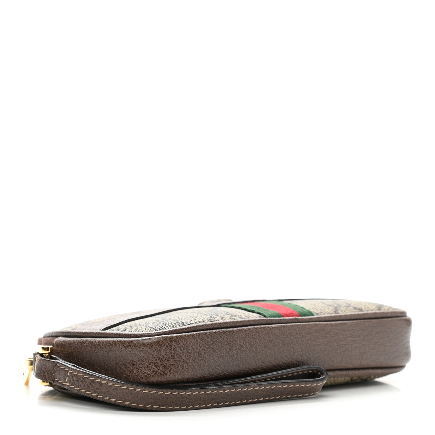 GG Supreme Monogram Ophidia Phone Case Wristlet Brown