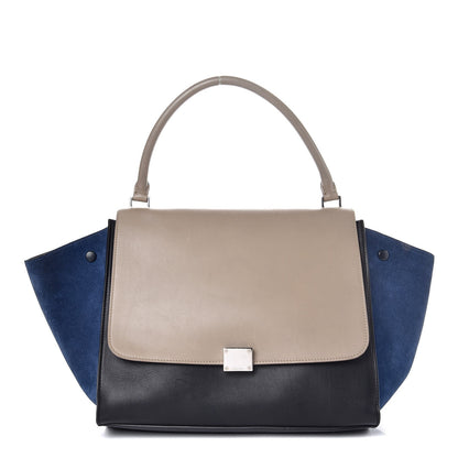 Celine Smooth Calfskin Suede Large Tri-Color Trapeze Dune 1 of 11