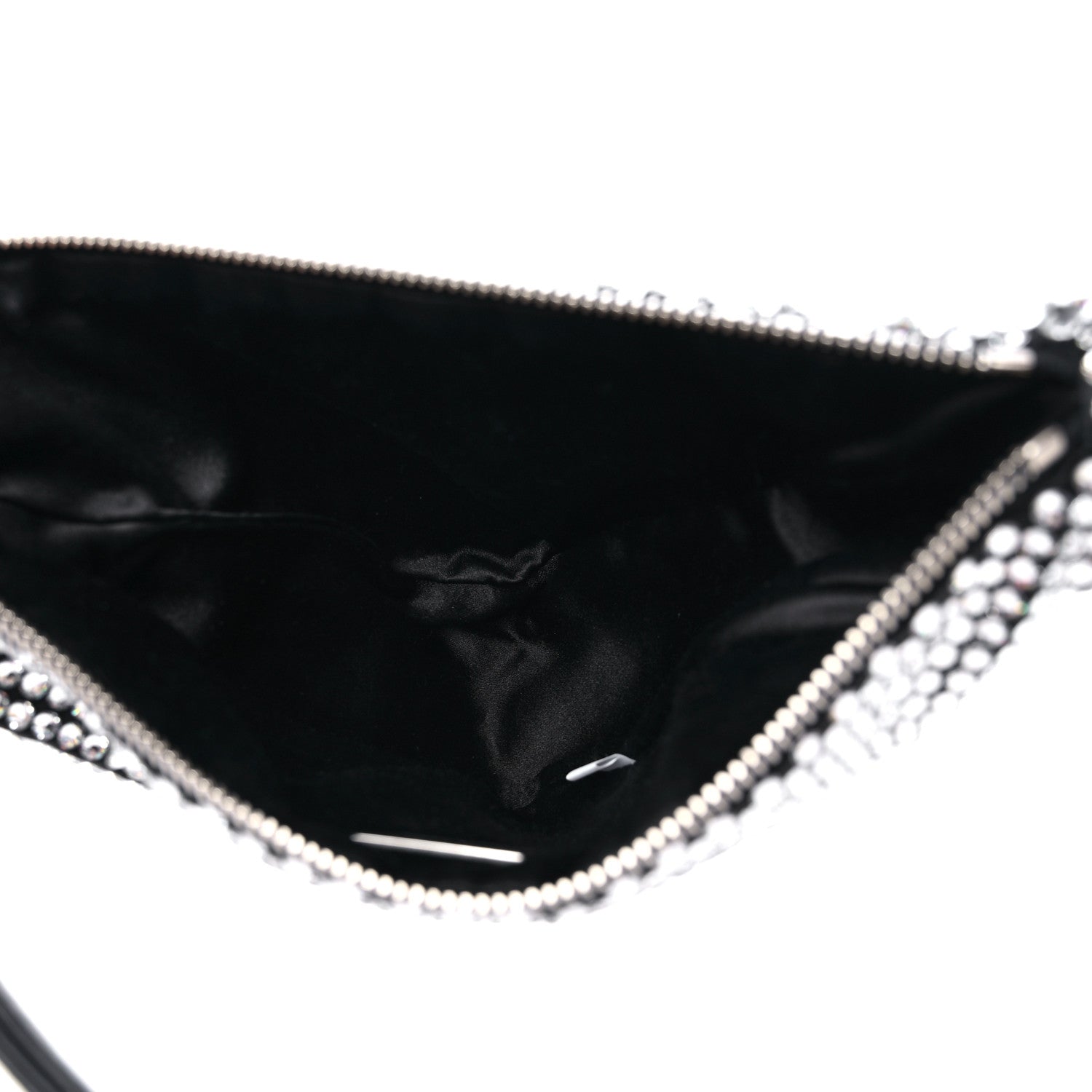 Prada Satin Crystal Triangle Pouch Black 5 of 10