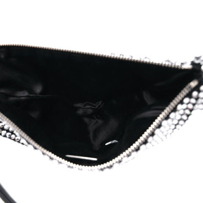 Prada Satin Crystal Triangle Pouch Black 5 of 10