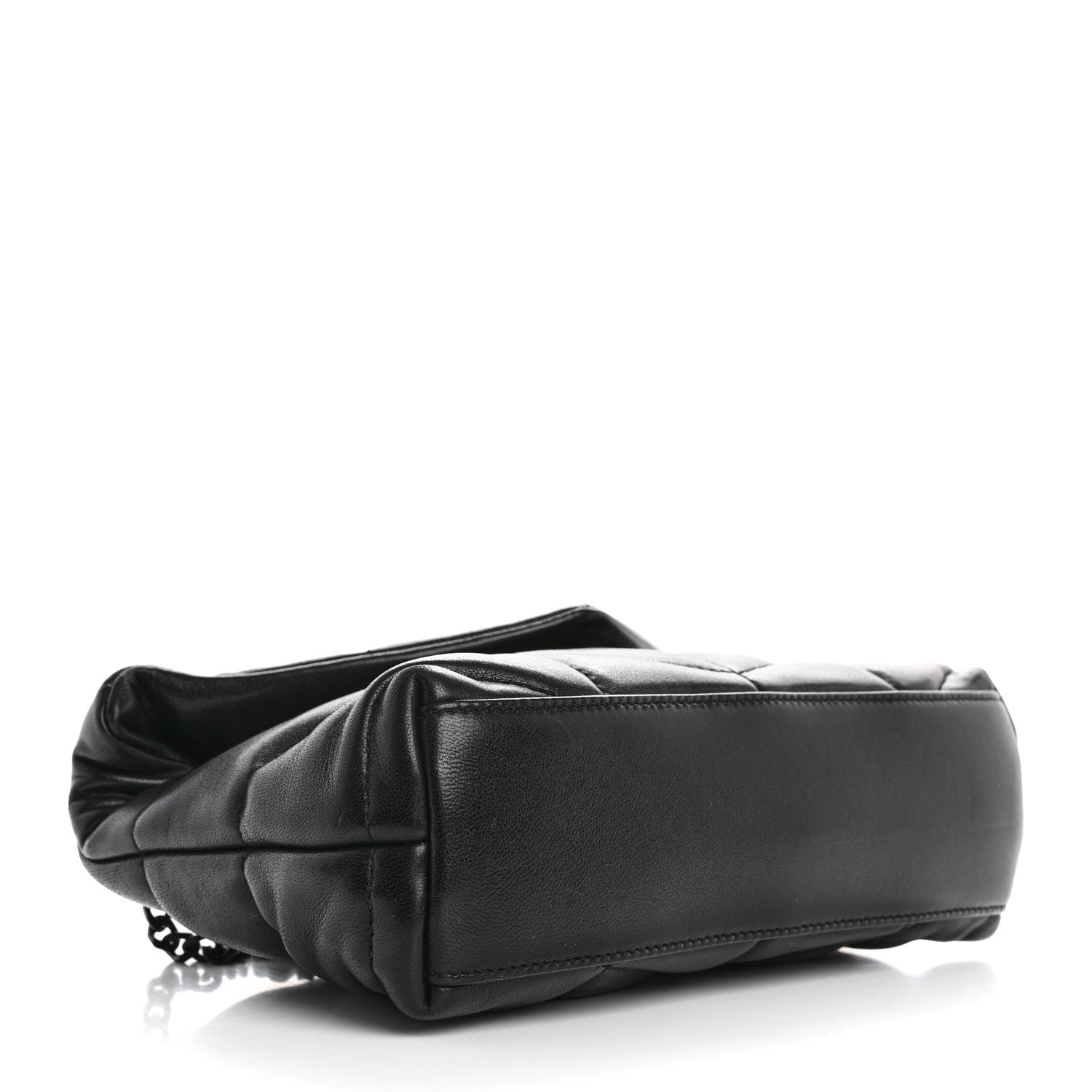Saint Laurent Lambskin Quilted Toy Loulou Puffer Monogram Monochrome Chain Satchel Black 4 of 10