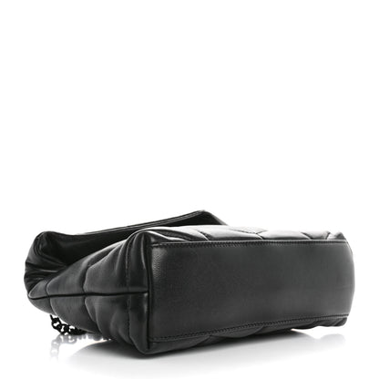 Saint Laurent Lambskin Quilted Toy Loulou Puffer Monogram Monochrome Chain Satchel Black 4 of 10
