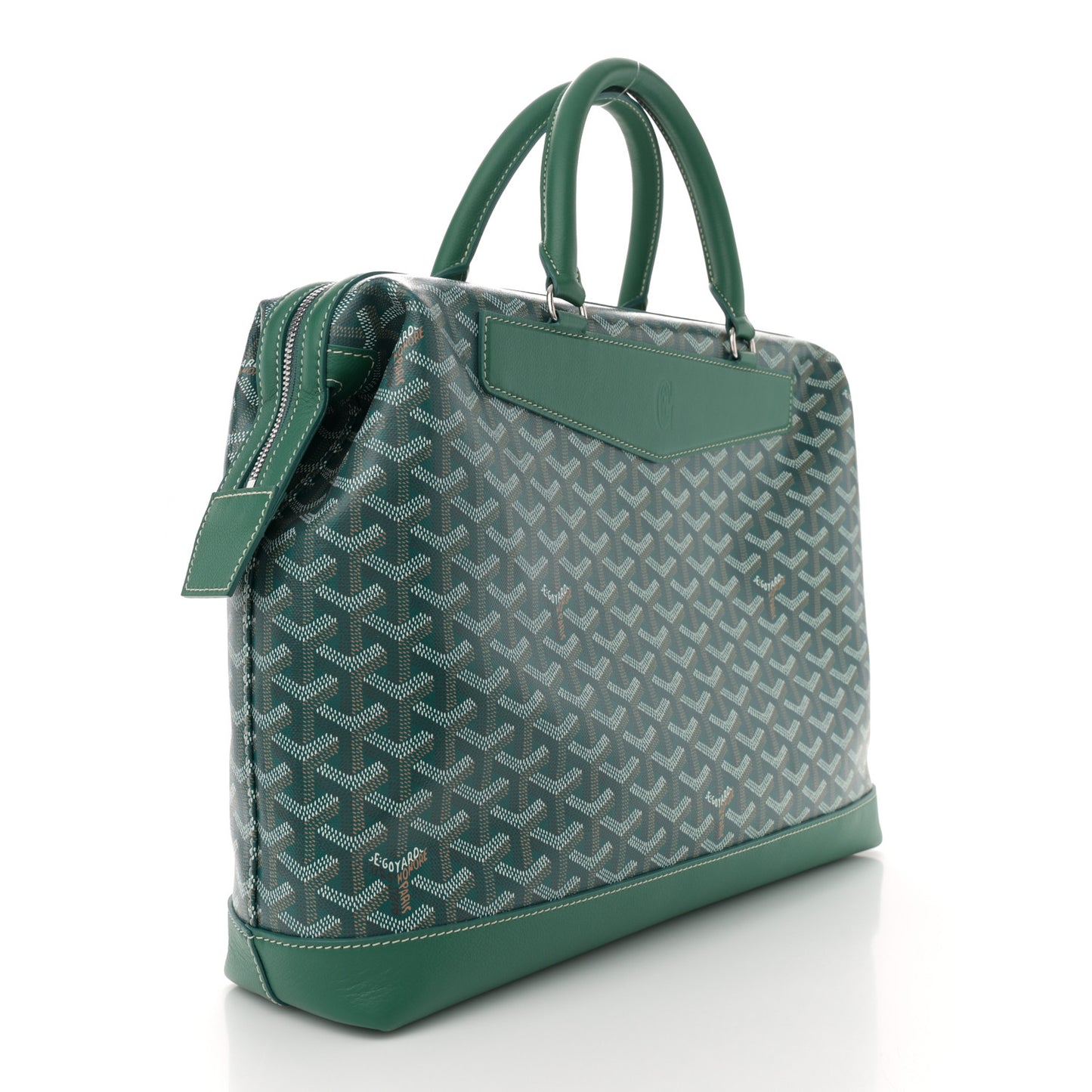 Goyardine Calfskin Cisalpin Document Case Green