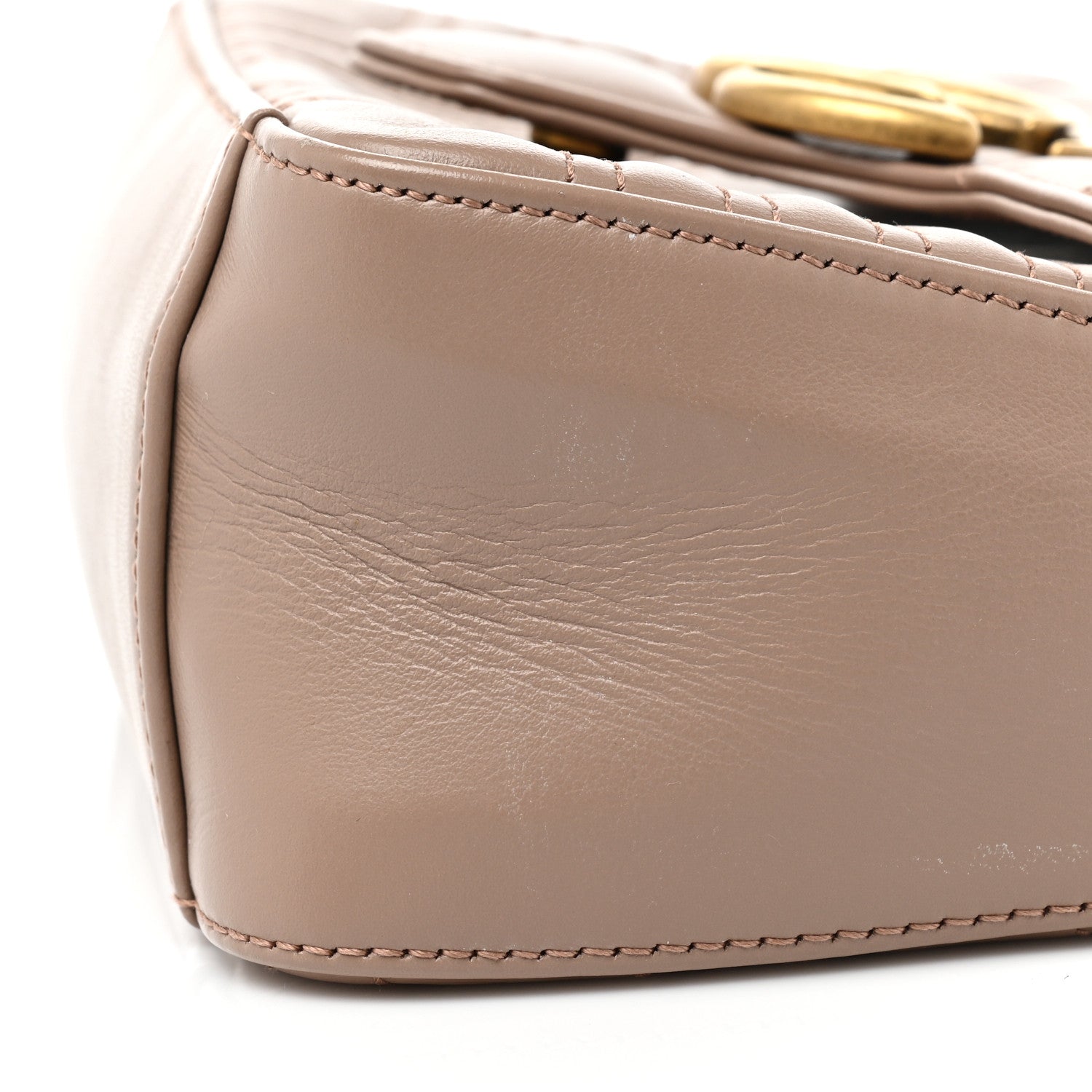 Gucci Calfskin Matelasse Mini GG Marmont Top Handle Shoulder Bag Porcelain Rose 9 of 12