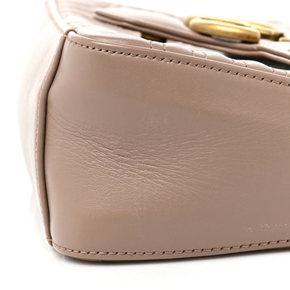 Gucci Calfskin Matelasse Mini GG Marmont Top Handle Shoulder Bag Porcelain Rose 9 of 12
